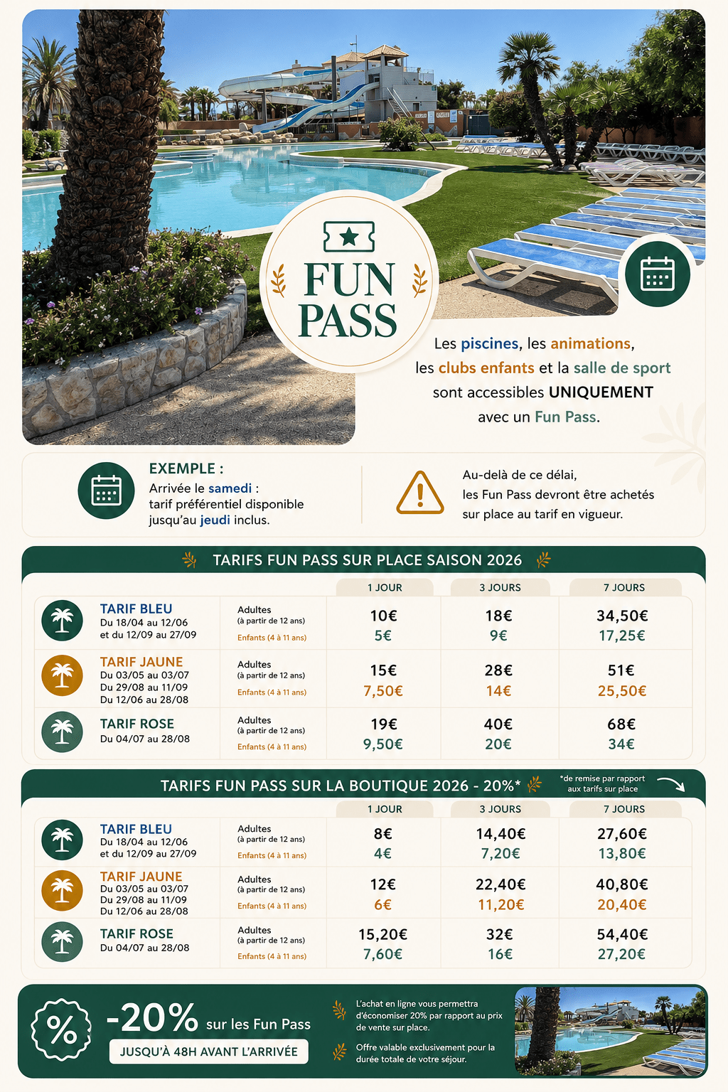 Tarifs Fun Pass